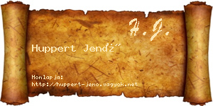 Huppert Jenő névjegykártya